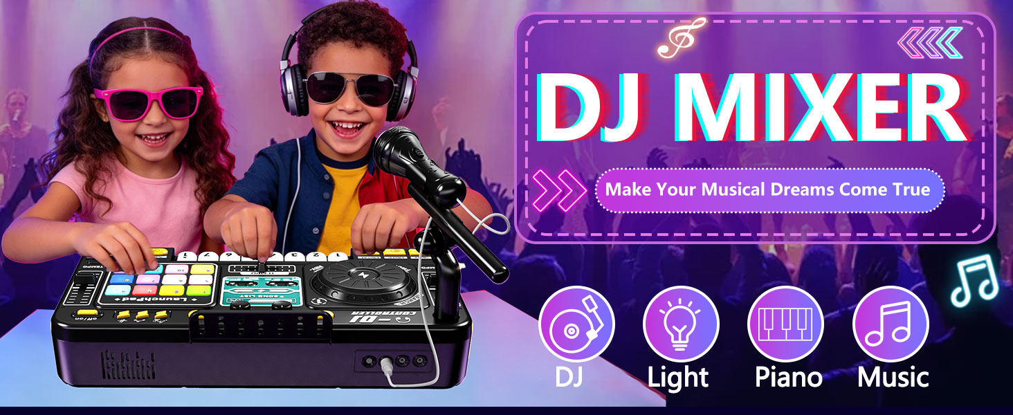DJ mixer dj table dj controller musical toys music maker toys for baby kids toddlers 2 3 4 5 6 year