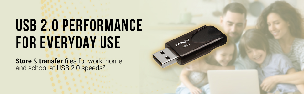 PNY Attaché 4 USB 2.0 32GB Flash Drive - USB 2.0 Performance For Everyday Use