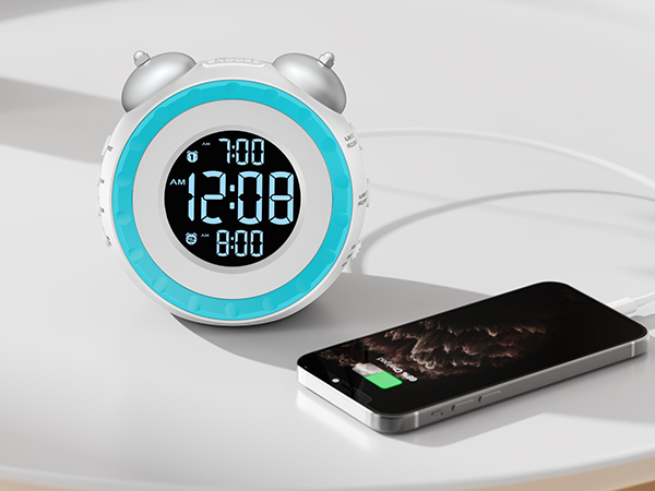 alarm clock with usb chargers