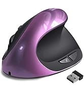 Ergonomic Mouse,Rechargeable Small Vertical Mouse with 6 Buttons Adjustable 800/1200/1600 DPI Pur...