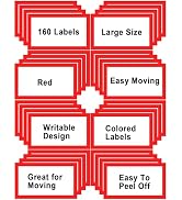 6 x 4 inch Large Moving Labels for Boxes, Blank Moving Boxes Labels Stickers, 160pcs 8 Color Code...