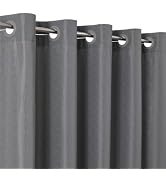 eachope No Hook Shower Curtain, Waterproof Slub Fabric, Grey 71x74 in | no separate liner, split ...