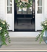 Beige and Black Striped Rug