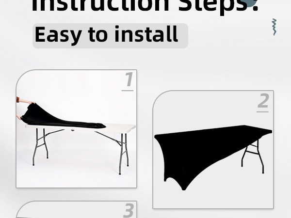 black fitted tablecloth 6ft