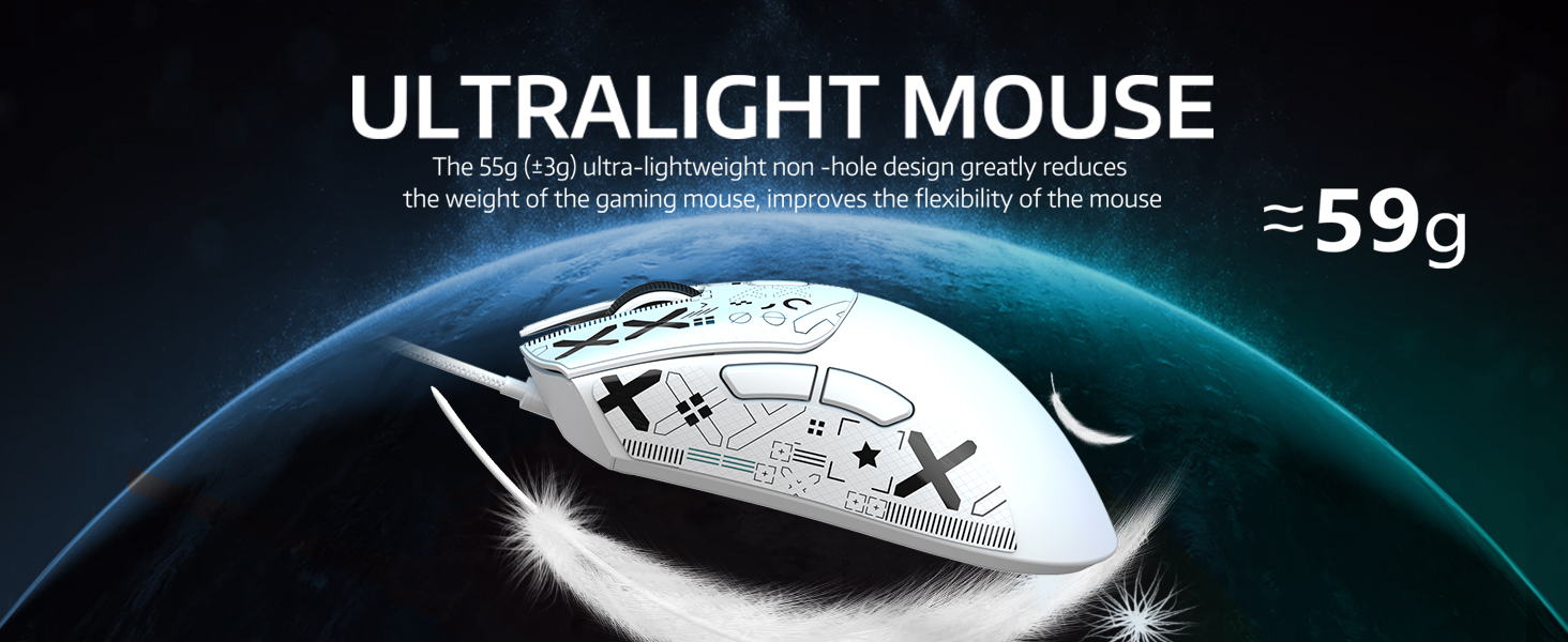 Tri-mode Connectivity lightweight Wireless Gaming Mouse