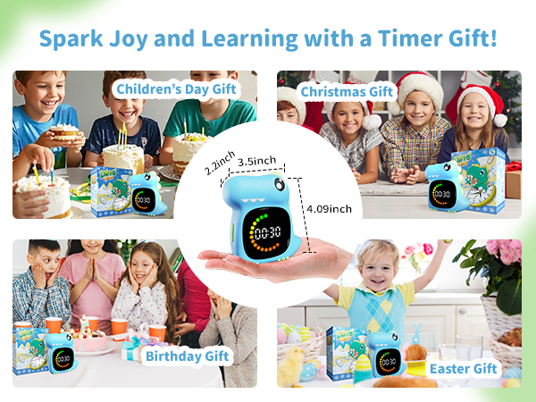 Doliwish Blue Dinosaur Visual Timer for Kid
