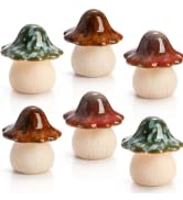 Peohud 6 Pack Ceramic Mushroom for Garden