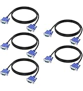 URELEGAN VGA Cable 3 Feet 5-Pack, VGA to VGA Monitor Cable 1080P Full HD Male to Male Cord HD15 f...