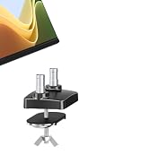 Product images showing adjustable mounting bracket or stand system from multiple angles, appears to be for display or equipment mounting.