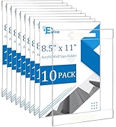 EHWINE 10 Pack 8.5x11 Wall Mount Acrylic Sign Holder, Wall Signs Photo Menu Flyer Display Holders...