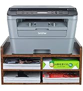 PAG 3 Tier Desktop Printer Stand with Storage, Paper Storage Holder Rack for Desk, Wooden Printer...
