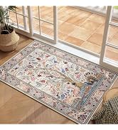 Rugcomf Indoor Door Mat 2x3 Rug Vibrant Tree of Life-Patterned Vintage Machine Washable Small Are...