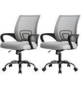 DUMOS Office Desk Chair - Ergonomic Mid Back with Lumbar Support &amp; Rocking Mode, Height Adjustabl...