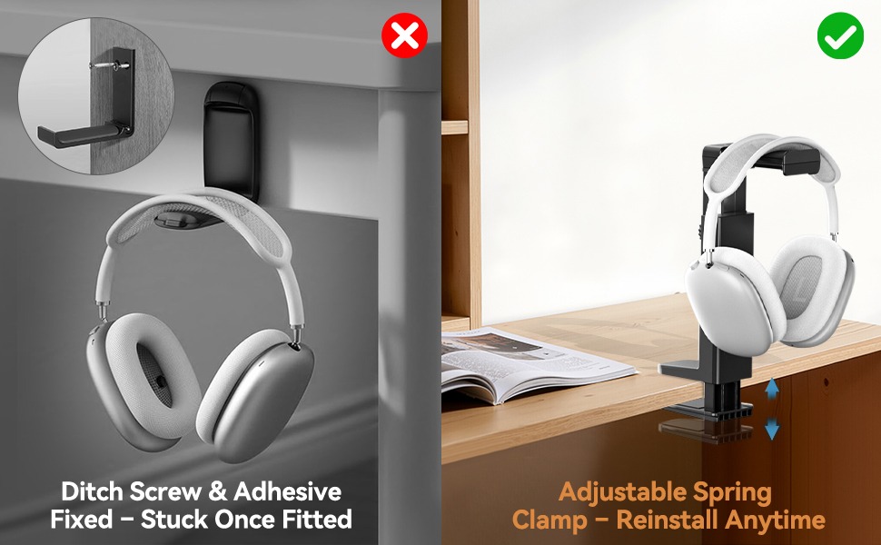 Desk headphone stand