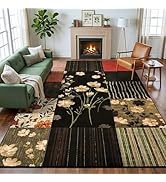 FALARK Modern Area Rugs for Living Room, 5x7 Feet Geometric Patchwork Rug, Washable Non-Slip Indo...