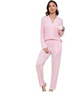 PJGGZ Women's Long Sleeve Sleepwear Button Down Pajama Sets Soft Pjs Cute Nightwear