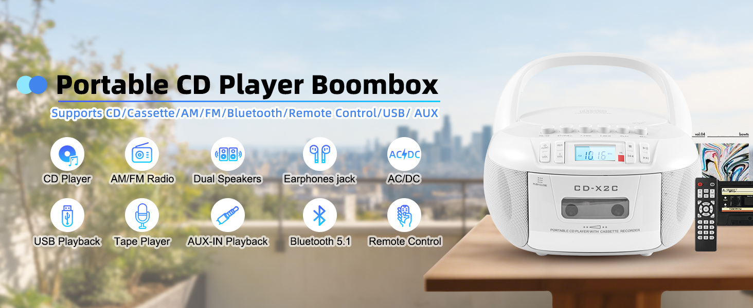 CD and Cassette Player