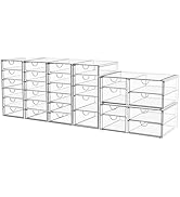 YFXCVSL Acrylic Makeup Organizer with 31 Drawers, 6 Pack Clear Storage Drawers, Bathroom Makeup O...