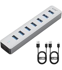 EJAY 4 Port USB3.0 and USB-C HUB for PC,Laptop,MacBook Pro etc | 7-Port USB3.0 Splitter & USB Extend...