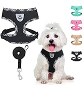 BINGPET Adjustable Dog Vest Harness and Leash Set,No Pull &amp; No Choke Reflective Dog Harness with ...