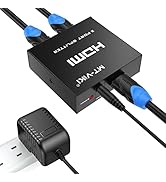 MT-VIKI 4K HDMI Splitter 1 in 2 Out, 1x2 Powered HDMI Splitter for Dual Monitors w/Power Adapter...