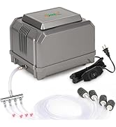 hygger Aquarium Air Pump 10W/15W 0.025Mpa/0.03Mpa Powerful Adjustable Fish Tank Air Pump 4 Outlet...