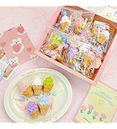 Luckana 6 Pcs Mini Ice Cream Cone Tabas Squishies Fidget Toy with Bell,Cute Stress Relief Squeeze...