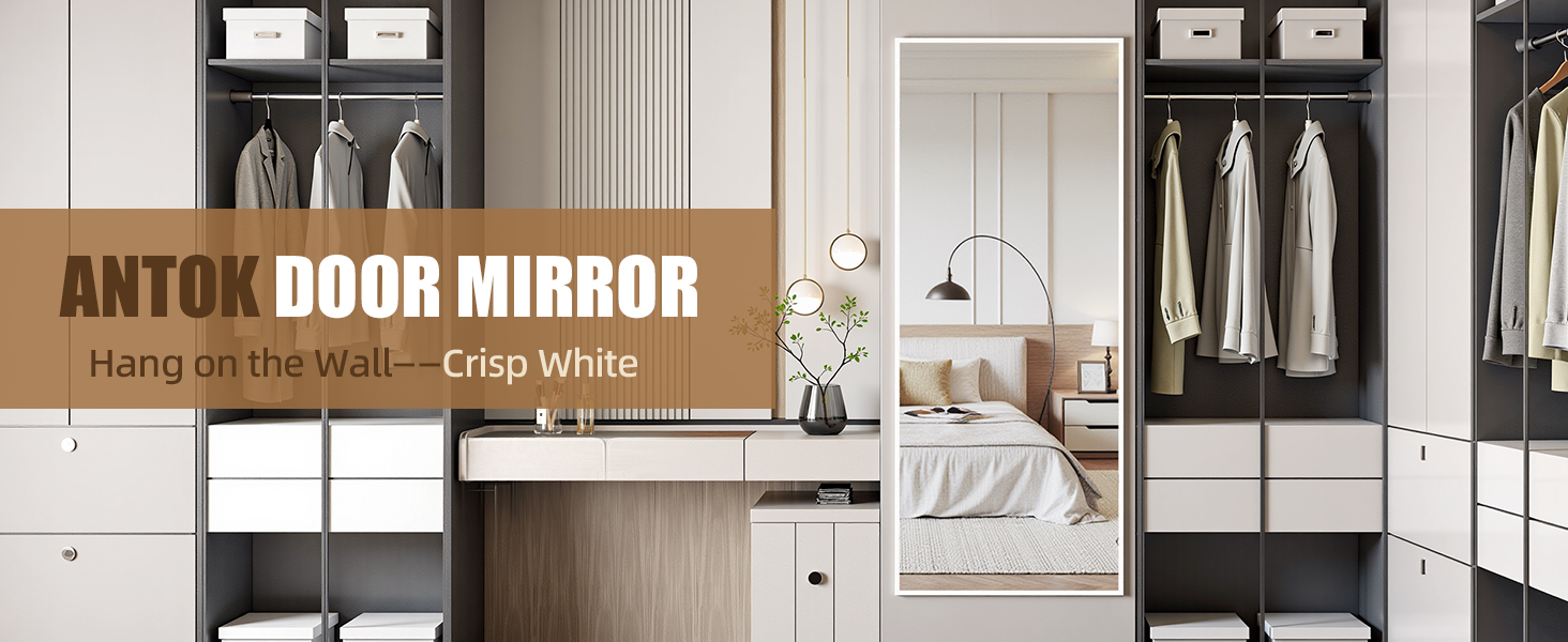 Antok Door Mirror, Full Length Mirror Over The Door, 49&amp;#39;&amp;#39; x 15&amp;#39;&amp;#39; Hanging Mirrors, Wall Mirrors