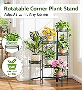 3-Tier Large Plant Stand Indoor with 7.9-Inch Wide Drainage Tray