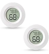 Atogou 2-Pack Mini Hygrometer &amp; Thermometer, Indoor Outdoor Digital Humidity Meter Gauge Temperat...