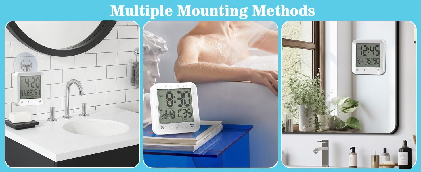 digital clock timer waterproof shower countdown timer