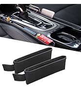 Tumecos Car Seat Pockets PU Leather Car Console Side Organizer Seat Catcher Holders Compatible wi...