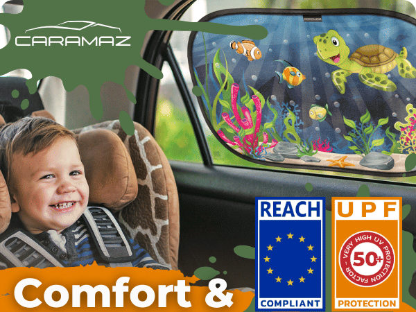 Caramaz self-adhesive kids-friendly sunshade