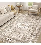 Vintage Living Room Area Rug 5x7 - Large Soft Washable Oriental Traditional Distressed Farmhouse ...