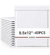 Fuxury 40 Pack White Bubble Mailers 8.5x12” Opaque Padded Envelopes Usable Size 8.5x11
