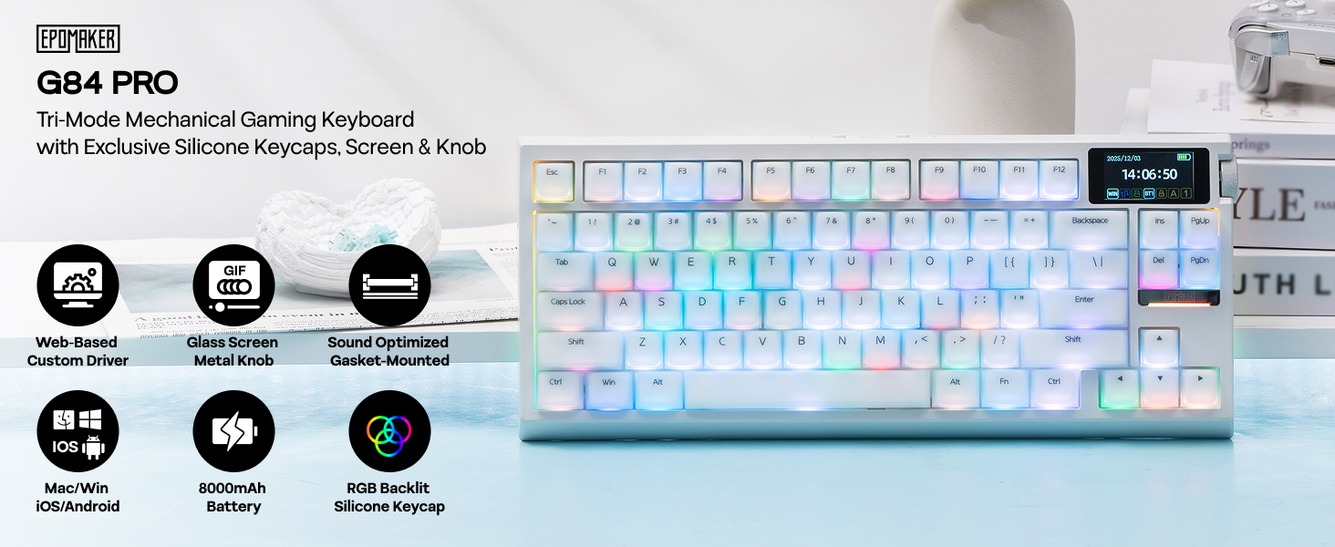 G84 PRO Mechanical Keyboard with Silicone Keycaps