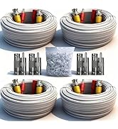 LETONDA 4PCS 100ft/30m Integrated BNC Video Power Cable ext. for Security Cameras, CCTV, Surveill...