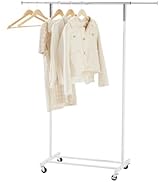MAX Houser Clothing Rack for Hanging Clothes,Standard Rod Simple Rolling Metal Garment Rack Organ...