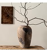 DecoVlog Rustic Ceramic Vase, 10.6 Inch Wabi Sabi Decorative Pottery Flower Vase, Vintage Neutral...