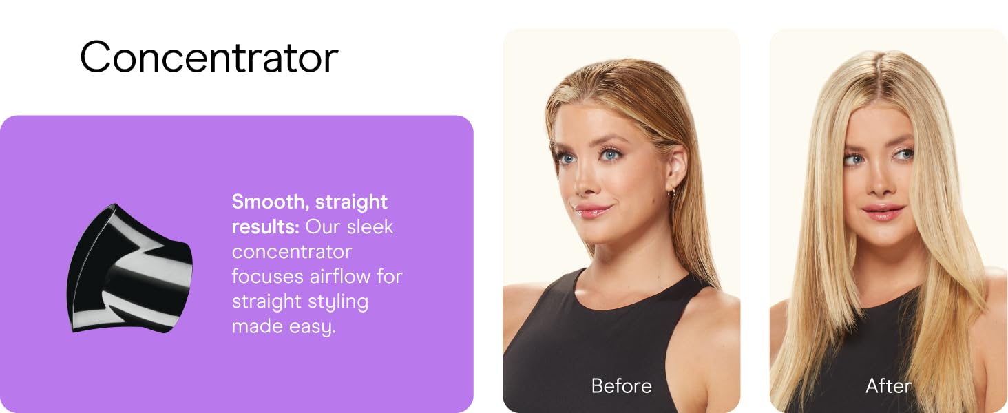 Conair pro hair dryer professional tourmaline ceramic for less frizz with diffuser and concentrator?