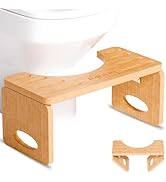 Beinilai Foldable Toilet Stool,7 Inches Poop Stool for Bathroom,Bamboo Toilet Stool Squat Adult,P...