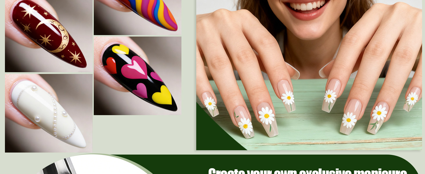 a variety of different nail art patterns