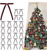 KFJBPB 24 Pcs Red Velvet Bows for Christmas Tree 3/8 Inch, Vintage Christmas Tree Bows Ornaments ...