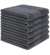 INFICRIME 6 Pack 100% Cotton Wash Cloth, 13x13 Inch Highly Absorbent and Soft Feel Fingertip Towe...