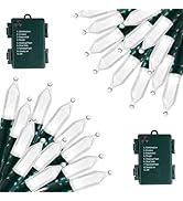 Battery Operated Christmas Lights 2 Pack 18 Feet 50 LED Clear Mini String Lights with 8 Modes Wat...