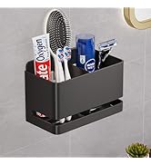 YESENT Aluminum Electric Toothbrush Holder - Bathroom Wall Mounted Toothbrush Holder (Black, Doub...