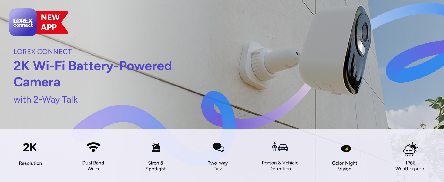 Lorex Connect 2K Wi-Fi Battery-Powered Camera