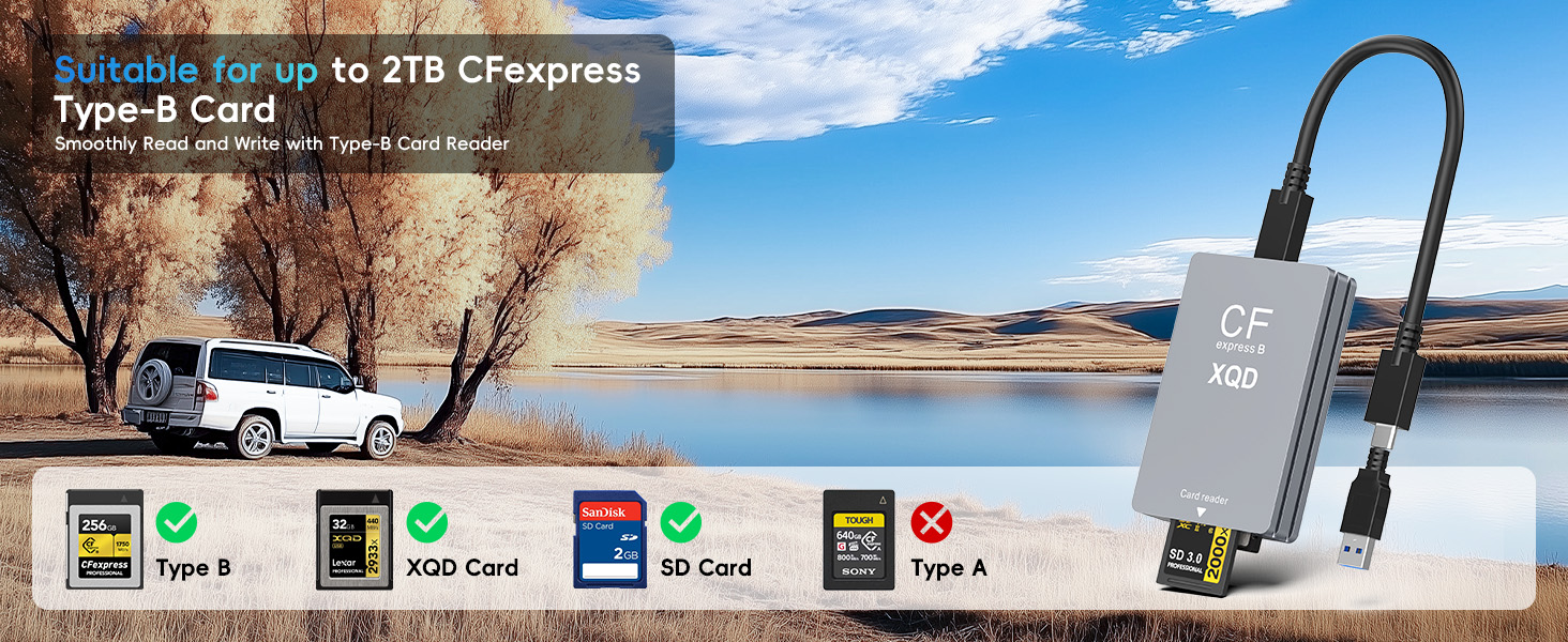 xqd card reader express reader