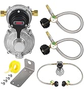 Detoypapa RV Propane Regulator 2 Tank Hoses,2-Stage Auto Changeover LP Propane Gas Regulator with...