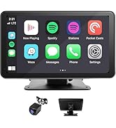 Haudio 7" Wireless Apple CarPlay Screen for Car, Portable Car Radio with Carplay &amp; Android Auto, ...